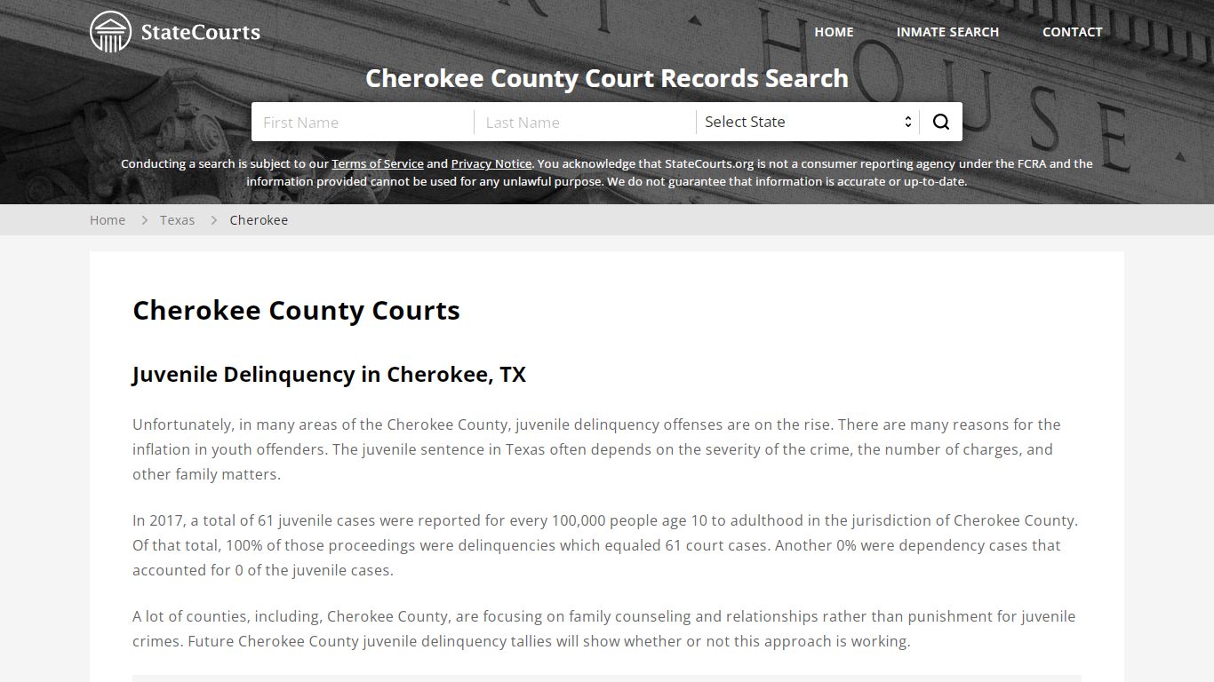 Cherokee County, TX Courts - Records & Cases - StateCourts