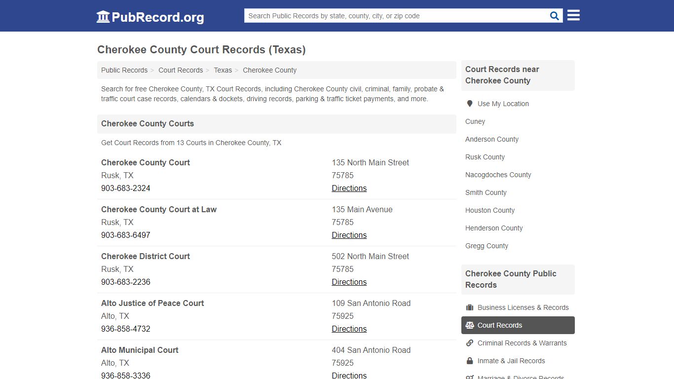 Free Cherokee County Court Records (Texas Court Records)