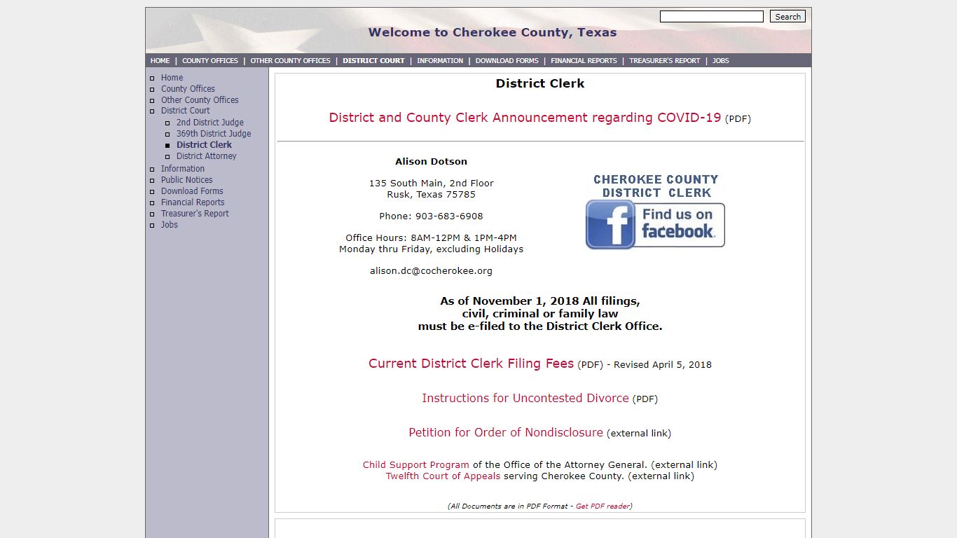 Cherokee County - District Clerk